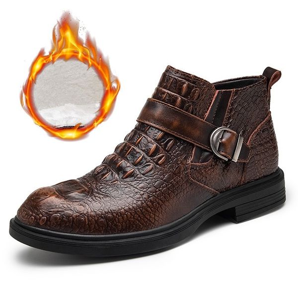 leather business mens boots autumn winter warm fur snow boots crocodile pattern men ankle boots mens shoe, Black
leather business mens boots autumn winter warm fur snow boots crocodile pattern men ankle boots mens shoe, Black