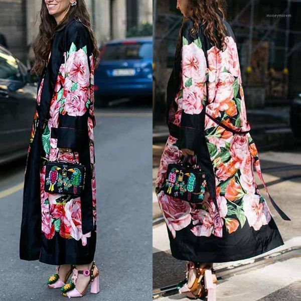 women's trench coats plus size s-3xl black for women tide long floarl print streetwear turn-down collar casual female wide waisted coat, Tan;black
women's trench coats plus size s-3xl black for women tide long floarl print streetwear turn-down collar casual female wide waisted coat, Tan;black
