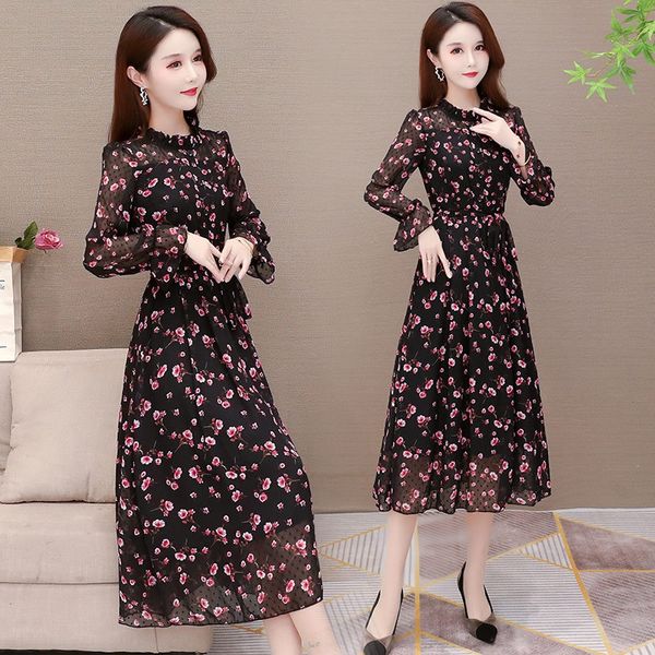long-sleeved chiffon 2020 autumn new women's clothing middle-aged fashion temperament waist dress skirtlong skirt long skirtslimming mi, Black;gray
long-sleeved chiffon 2020 autumn new women's clothing middle-aged fashion temperament waist dress skirtlong skirt long skirtslimming mi, Black;gray