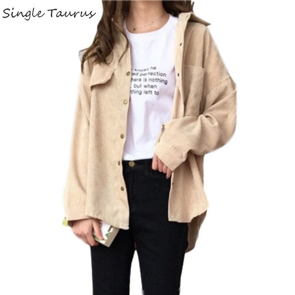 corduroy shirt coat women fashion long sleeve preppy wide waist turn down collar crop jacket women harajuku casual pocket jaket t200212, Black;brown
corduroy shirt coat women fashion long sleeve preppy wide waist turn down collar crop jacket women harajuku casual pocket jaket t200212, Black;brown