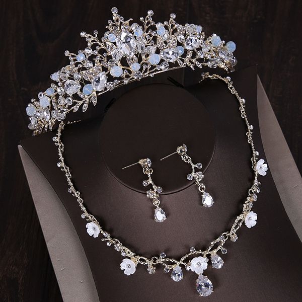 bridal crown and headdress, female korean hair ornament necklace, earring set, 2019 atmospheric super fairy princess wedding dress, Silver
bridal crown and headdress, female korean hair ornament necklace, earring set, 2019 atmospheric super fairy princess wedding dress, Silver