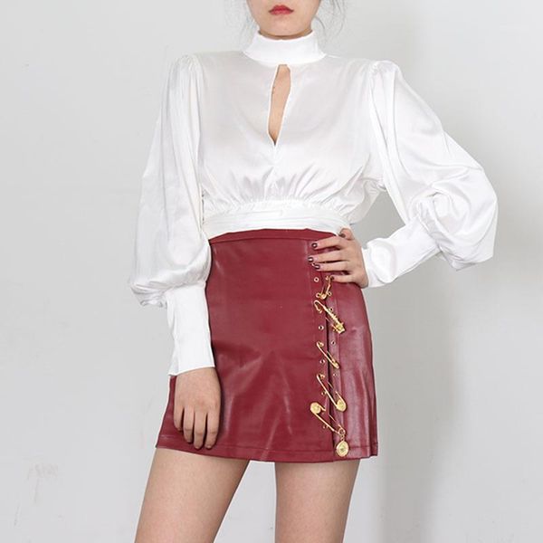 chiffon backless women's shirts turtleneck lantern long sleeve bowknot party blouse female 2020 summer fashion new1, White
chiffon backless women's shirts turtleneck lantern long sleeve bowknot party blouse female 2020 summer fashion new1, White