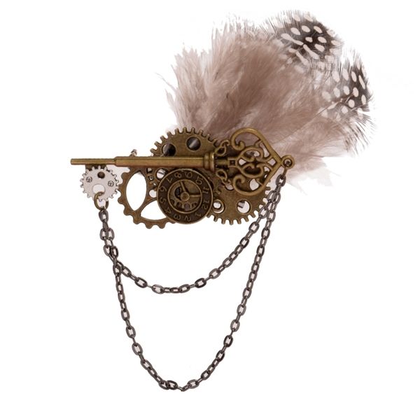 vintage brooch steampunk feather breastpin 201009, Gray
vintage brooch steampunk feather breastpin 201009, Gray
