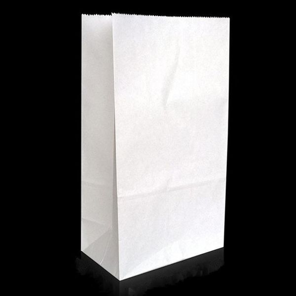 100pcs 4 Sizes White Open Kraft Paper Packing Bag With Flat Bottom Party Gifts Crafts Stand Up Paper Pouch For H Bbydpr