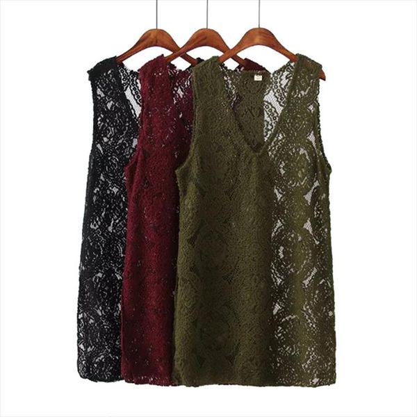 summer crochet lace hollow out v neck ladies knitted vest fashion veste femme autumn plus size casual sleeveless long coat women, Black;white
summer crochet lace hollow out v neck ladies knitted vest fashion veste femme autumn plus size casual sleeveless long coat women, Black;white