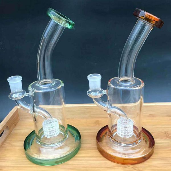 

Bong Dab Rig Water Pipes 23cm Tall 14mm Joint Thick Bowl Quartz Banger Honeycomb Perc Pink Bongs Heady Mini Pipe Wax Oil Rigs