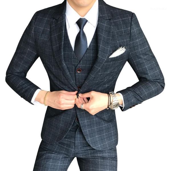 men's suits & blazers ( jacket + vest pants ) 2021 men's fashion boutique plaid wedding dress suit three-piece male formal busines, White;black
men's suits & blazers ( jacket + vest pants ) 2021 men's fashion boutique plaid wedding dress suit three-piece male formal busines, White;black