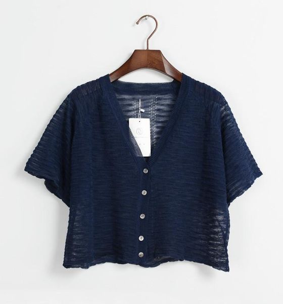 linen kniited shirts women open stitch short sleeve sun-proof clothing thin summer, White
linen kniited shirts women open stitch short sleeve sun-proof clothing thin summer, White