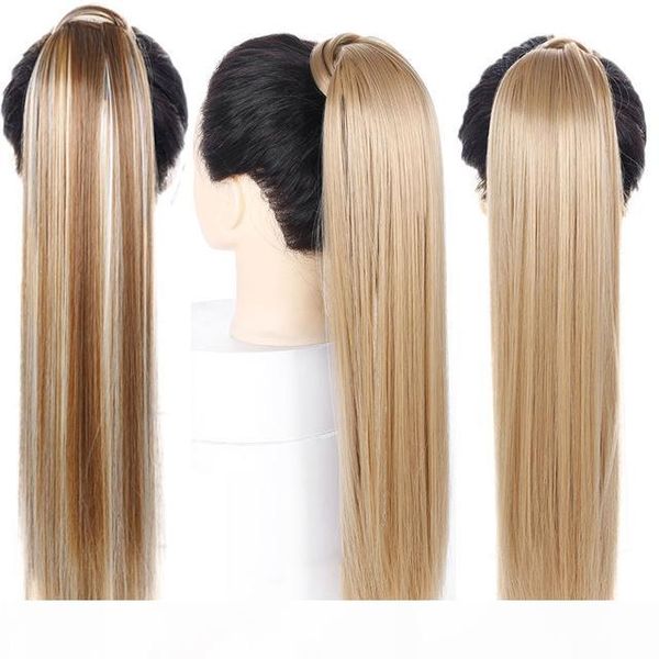 24 inches long straight ponytail clip in pony tail synthetic hair extension extensions wrap on hair pieces fake ponytail, Black
24 inches long straight ponytail clip in pony tail synthetic hair extension extensions wrap on hair pieces fake ponytail, Black