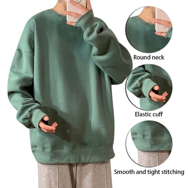 men sweatshirt 2020 solid color spring autumn hoodies causual streetwear clothes round neck thick warm oversize fashion clothes, Black
men sweatshirt 2020 solid color spring autumn hoodies causual streetwear clothes round neck thick warm oversize fashion clothes, Black