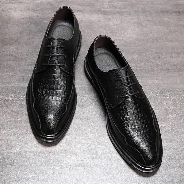 dress shoes 2021 men man leather crocodile pattern business luxury formal wedding party casual british style shoe, Black
dress shoes 2021 men man leather crocodile pattern business luxury formal wedding party casual british style shoe, Black