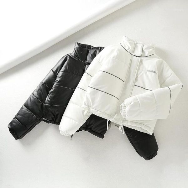 autumn and winter casual reflective short cropped high-waist stand-up collar jacket cotton jacket women cotton1, Black
autumn and winter casual reflective short cropped high-waist stand-up collar jacket cotton jacket women cotton1, Black