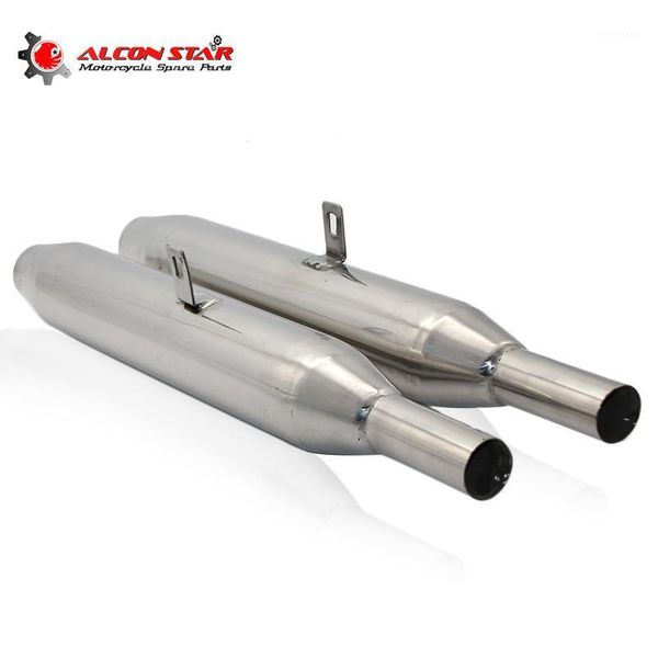 alconstar for r50 r1 r12 r 71 m72 ural cj-k750 retro round modify rear muffler stainless steel material1