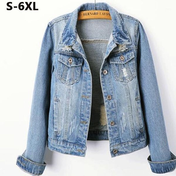 2020 plus size 5xl 6xl autumn denim jacket women short jeans jacket coats light washed slim outwear casaco feminino h1491, Black;brown
2020 plus size 5xl 6xl autumn denim jacket women short jeans jacket coats light washed slim outwear casaco feminino h1491, Black;brown