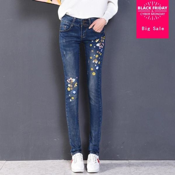2021 autumn and winter new embroidery women's cotton jeans korean velvet thickening slim pants stretch pencil trousers w1919, Blue
2021 autumn and winter new embroidery women's cotton jeans korean velvet thickening slim pants stretch pencil trousers w1919, Blue