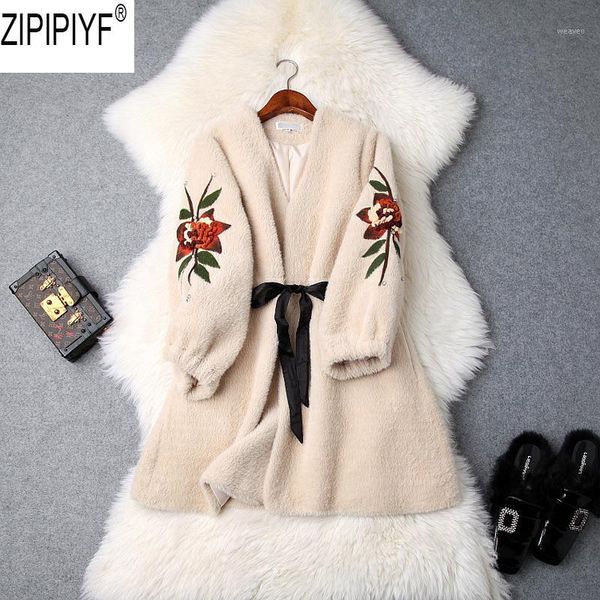 2018 winter europe american fashion women faux fur coat leather grass fur v-neck long sleeve embroidery slim coat c29361, Black
2018 winter europe american fashion women faux fur coat leather grass fur v-neck long sleeve embroidery slim coat c29361, Black