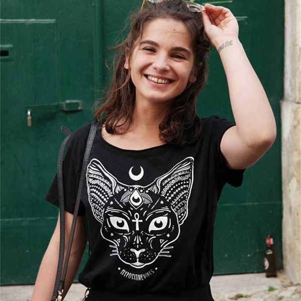 women clothing casual cat printed tees summer female short sleeve crew neck tshirts ing, White
women clothing casual cat printed tees summer female short sleeve crew neck tshirts ing, White
