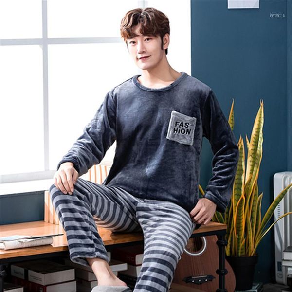 two piece set large size winter long sleeve thick warm flannel pajama sets for men pyjamas lounge homewear home clothes1, Black;brown
two piece set large size winter long sleeve thick warm flannel pajama sets for men pyjamas lounge homewear home clothes1, Black;brown