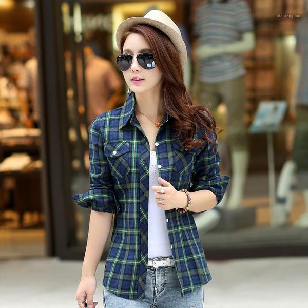 female 2020 korean style shirts fashion signed breasted plus size blouse plaid blouse woman autumn spring long sleeve 1, White
female 2020 korean style shirts fashion signed breasted plus size blouse plaid blouse woman autumn spring long sleeve 1, White