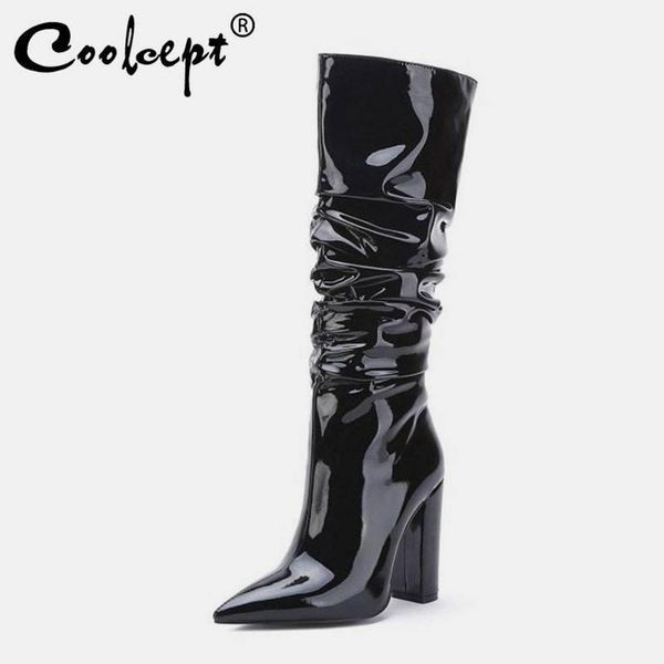 coolcept brand new women boots pointed toe thick high heel slip on cowboy boots solid footwear winter warm black size 33-451
coolcept brand new women boots pointed toe thick high heel slip on cowboy boots solid footwear winter warm black size 33-451