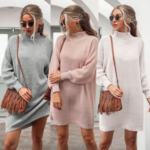 casual dresses women oversized knitted dress sweater autumn solid long sleeve elegant mini warm winter turtleneck, Black;gray
casual dresses women oversized knitted dress sweater autumn solid long sleeve elegant mini warm winter turtleneck, Black;gray