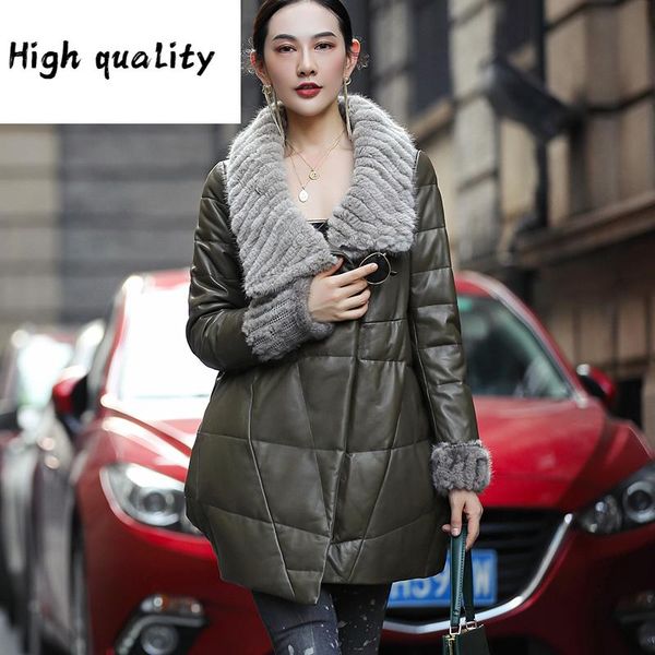 100% sheepskin real coat female collar down jackets winter women genuine leather jacket chaqueta mujer, Black
100% sheepskin real coat female collar down jackets winter women genuine leather jacket chaqueta mujer, Black