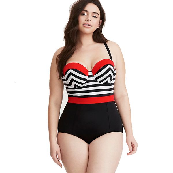 new striped print red/black patchwork women one piece swimsuit plus size xl to 4xl push up high waisted big bathing suit biquini y19062901, White;black
new striped print red/black patchwork women one piece swimsuit plus size xl to 4xl push up high waisted big bathing suit biquini y19062901, White;black