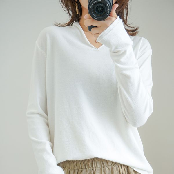 loose lazy v-neck knitted sweater women fall winter pullovers plus size women's wool lj201126, White;black
loose lazy v-neck knitted sweater women fall winter pullovers plus size women's wool lj201126, White;black
