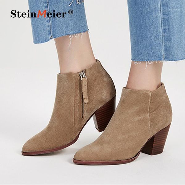 winter boots women genuine suede leather ankle ladies point toe short boots slip on zipper 2020 black woman thick heel1
winter boots women genuine suede leather ankle ladies point toe short boots slip on zipper 2020 black woman thick heel1