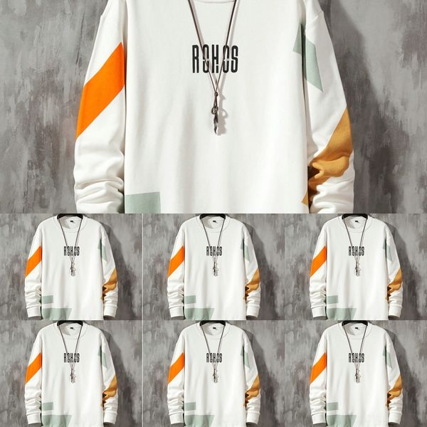 bn4n2 fashion handsome autumn new long sleeve t-shirt korean sweater spring color matching simple loose t-shirt men's sweater clothes m, Black
bn4n2 fashion handsome autumn new long sleeve t-shirt korean sweater spring color matching simple loose t-shirt men's sweater clothes m, Black
