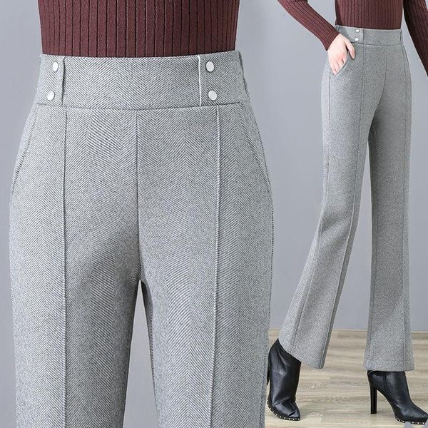 women's pants & capris woolen women 2021autumn winter high waisted casual straight flare slim plus size black office lady trousers, Black;white
women's pants & capris woolen women 2021autumn winter high waisted casual straight flare slim plus size black office lady trousers, Black;white