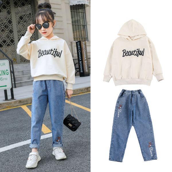 girls boutique outfits girls clothes sets hoodie sweatshirt + jeans pants 2pcs spring fall kids clothing for 6 8 10 12 years t200707, White
girls boutique outfits girls clothes sets hoodie sweatshirt + jeans pants 2pcs spring fall kids clothing for 6 8 10 12 years t200707, White