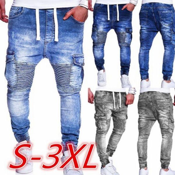 lugentolo men jeans fall fashion simple casual multi-pocket lace pleated plus size solid mid waist pencil pants, Blue
lugentolo men jeans fall fashion simple casual multi-pocket lace pleated plus size solid mid waist pencil pants, Blue