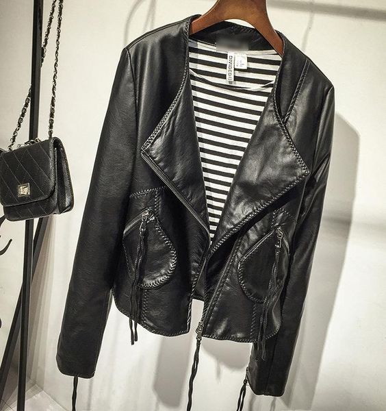 new european and american style super fashion short-section turn-down collar slim jacket outerwear with pocket for women, Black
new european and american style super fashion short-section turn-down collar slim jacket outerwear with pocket for women, Black