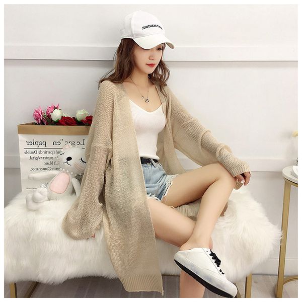 2021 new women's knitted shirt with full v-cleavage cardigans regular solid medium and hollow soft clothing shawl 975q, White;black
2021 new women's knitted shirt with full v-cleavage cardigans regular solid medium and hollow soft clothing shawl 975q, White;black