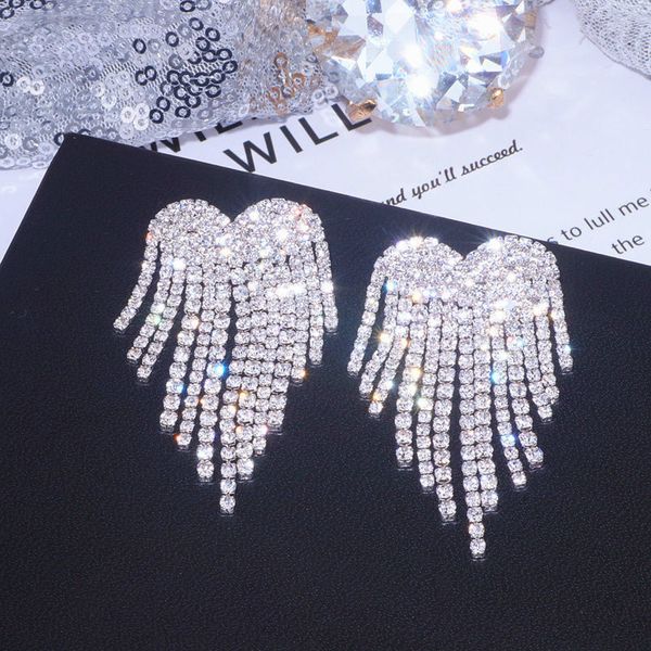 merry christmas flash diamond love tassel earrings nightclub dinner accessories earrings anti allergy, Silver
merry christmas flash diamond love tassel earrings nightclub dinner accessories earrings anti allergy, Silver