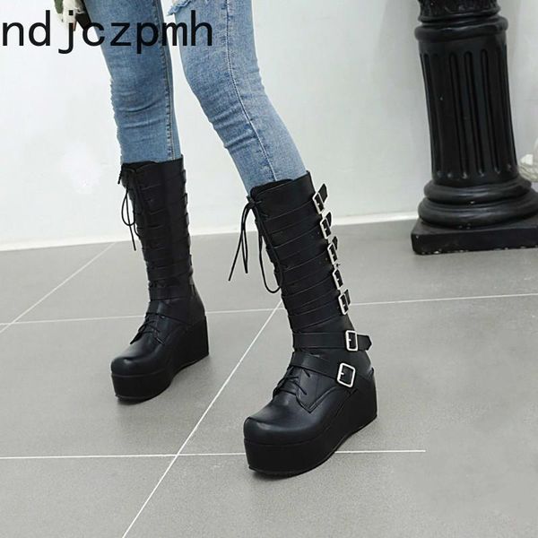 boots women's winter color matching fashion zipper wedge mid heel middle tube shoes plus size 33-46 height 6cm, Black
boots women's winter color matching fashion zipper wedge mid heel middle tube shoes plus size 33-46 height 6cm, Black