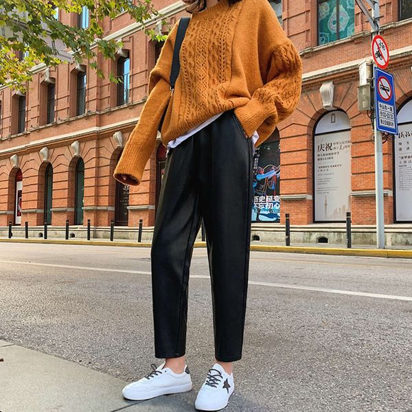 wind harun pu leather pants women autumn winter 2020 new high waist loose large size radish capris, Black;gray
wind harun pu leather pants women autumn winter 2020 new high waist loose large size radish capris, Black;gray