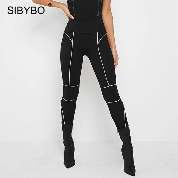women's leggings sibybo reflective striped elasticy women summer high waist bodycon trousers female push up sporty fitness pencil pants, Black
women's leggings sibybo reflective striped elasticy women summer high waist bodycon trousers female push up sporty fitness pencil pants, Black