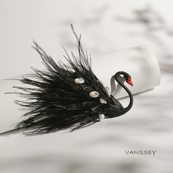 vanssey fashion jewelry handmade bird black swan natural pearl ostrich feather brooch pins accessories for women new 201009, Gray
vanssey fashion jewelry handmade bird black swan natural pearl ostrich feather brooch pins accessories for women new 201009, Gray