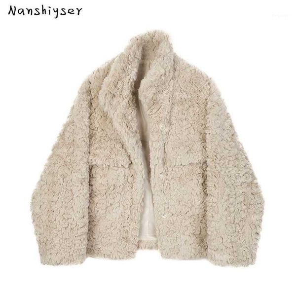 autumn winter female korean faux lambswool thicken soft plush coat loose single-breasted stand-up collar women short outerwear1, Black
autumn winter female korean faux lambswool thicken soft plush coat loose single-breasted stand-up collar women short outerwear1, Black