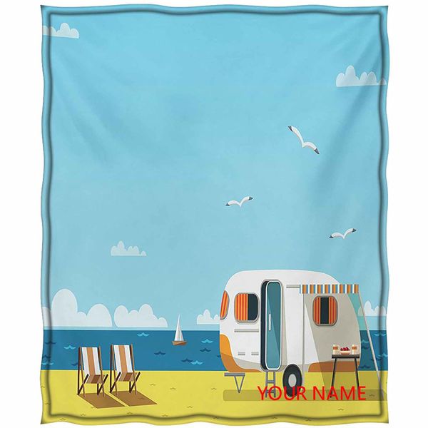 seaside bed sofa blanket, illustration of summertime caravan coastline clouds seagulls scenery print diy blanket, soft cotton washable cover
seaside bed sofa blanket, illustration of summertime caravan coastline clouds seagulls scenery print diy blanket, soft cotton washable cover