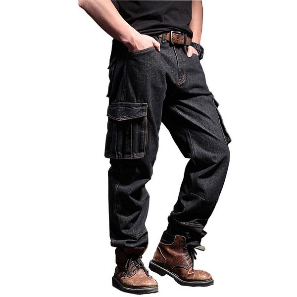 men's jeans mcikkny cargo loose jean trousers multi pockets straight casual motorcycle denim pants for male plus size 29-44, Blue
men's jeans mcikkny cargo loose jean trousers multi pockets straight casual motorcycle denim pants for male plus size 29-44, Blue