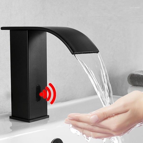 bathroom sink faucets mttuzk matte black brass deck mounted automatic sensor faucet wash basin touchless infrared waterfall tap1
bathroom sink faucets mttuzk matte black brass deck mounted automatic sensor faucet wash basin touchless infrared waterfall tap1