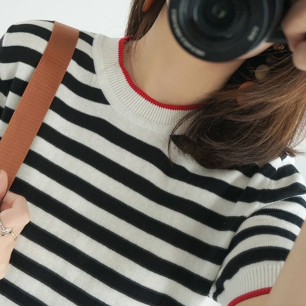 french minority t-shirt women's knitted stripe short nationalityethnic group sleeve cotton thread sea soul shirt 2020 summer new loose, White
french minority t-shirt women's knitted stripe short nationalityethnic group sleeve cotton thread sea soul shirt 2020 summer new loose, White