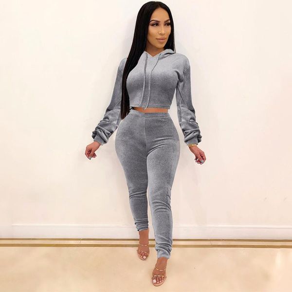 2 pcs woman autumn winter suit long sleeve drawstring hoodies sweatshirt + slim elastic pencil pants two piece outfits set1, Gray
2 pcs woman autumn winter suit long sleeve drawstring hoodies sweatshirt + slim elastic pencil pants two piece outfits set1, Gray