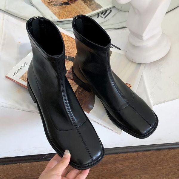 vintage square toe women med heel ankle boots genuine leather short boots party night club shoes woman size 41 42 43, Black
vintage square toe women med heel ankle boots genuine leather short boots party night club shoes woman size 41 42 43, Black