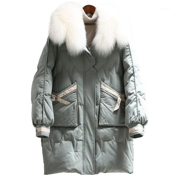 women's down & parkas big real fur collar 2021 winter jacket women 90%white duck coat female thicken warm loose parka1, Black
women's down & parkas big real fur collar 2021 winter jacket women 90%white duck coat female thicken warm loose parka1, Black
