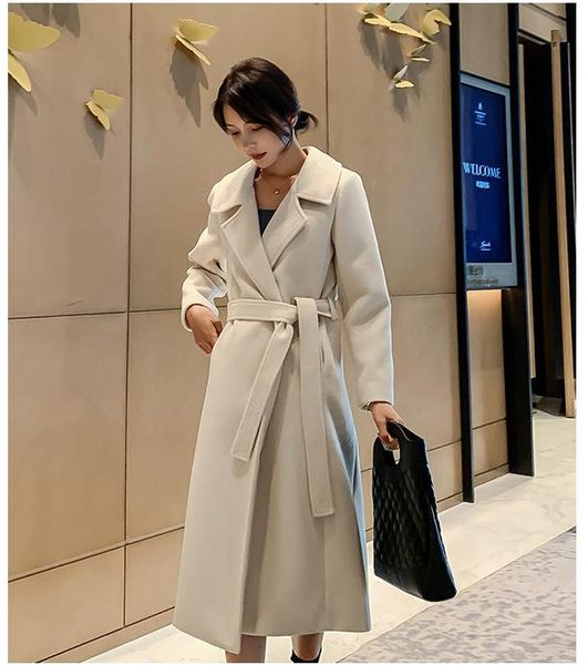 2020 fashion coat winter women fashion loose tie coat long woolen coats for women c56, Black
2020 fashion coat winter women fashion loose tie coat long woolen coats for women c56, Black