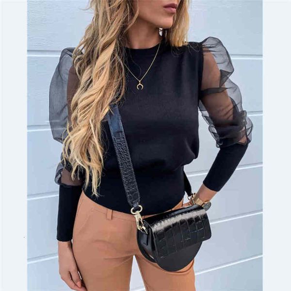 elegant women casual lady modern mesh shirt vogue see-through loose button puff sleeve high street blouse, White
elegant women casual lady modern mesh shirt vogue see-through loose button puff sleeve high street blouse, White
